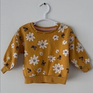 George Mustard Yellow Floral Crewneck Sweatshirt